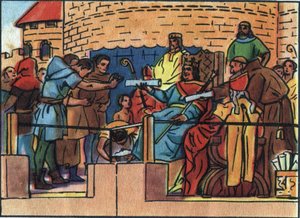 Kongen af Frankrig, Ludvig VI, den store (1081-1137), der gav charteret til byen Paris. Anonym illustration i "" Collection des souverains et chefs d