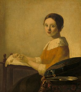 The Lacemaker, ca. 1925 (olie på lærred) af Anonymous Anonymous