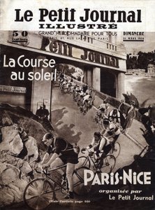 Cykelløbet Paris Nice arrangeret af den lille avis. Forside til "" The Little Illustrious Journal"" af 31/03/1935. Privat samling af Anonymous Anonymous