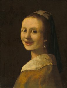 The Smiling Girl, ca. 1925 (olie på lærred) af Anonymous Anonymous