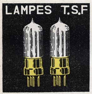 T.S.F.: lamper T.S.F. Anonym illustration af 1925. Privat samling. af Anonymous Anonymous