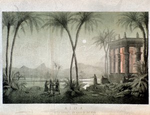 Nilens bredder. Illustration til akt III af Aida, opera af Giuseppe Verdi af Anonymous Anonymous
