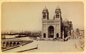 Byen Marseille og dens omgivelser omkring 1885 -1890: katedralen under opførelse, privat samling af Anonymous Anonymous