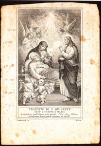 Billede af Saint Joseph Pious død. 1800-tallets privatsamling af Anonymous Anonymous