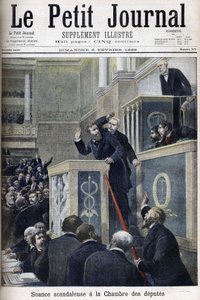 Det skandaløse møde i Deputerethuset: Jean Jaures angrebet af Bernis under en debat om Dreyfus-sagen af Anonymous Anonymous