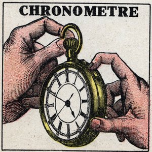 Tid: et kronometer. Anonym illustration af 1925. Privat samling. af Anonymous Anonymous
