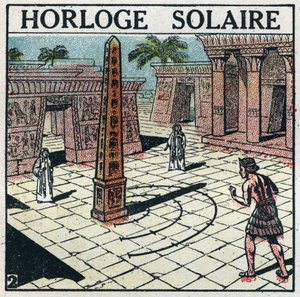 Tid: solur (solur) brugt i det gamle Egypten. Anonym illustration fra 1925. Privat samling. af Anonymous Anonymous