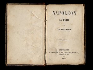 Titelblad til "" Napoleon den Lille", politisk pjece af Victor Hugo om Louis-Napoleon Bonaparte (Napoleon III). 1855. af Anonymous Anonymous
