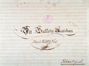 Titelside på første udgave af partitur af Un ballo in maschera, opera af Giuseppe Verdi af Anonymous Anonymous