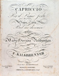 Titelside med partitur af Capriccio af F Kalkbrenner af Anonymous Anonymous