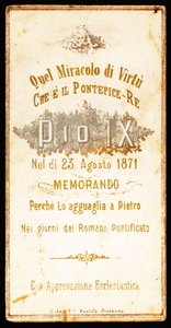 Hyldest til pave Pius IX fromt billede. 1800-tallets privatsamling af Anonymous Anonymous