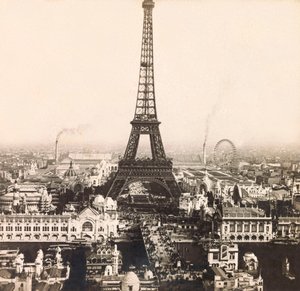 Universal Exposition of 1900 - Exposition Universelle de 1900 i Paris: Panoramaudsigt over Champs de Mars - privat samling af Anonymous Anonymous