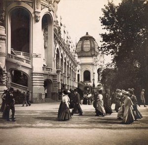 Universal Exposition of 1900 - Exposition Universelle de 1900 i Paris: Udsigt taget på Champs de Mars - privat samling af Anonymous Anonymous
