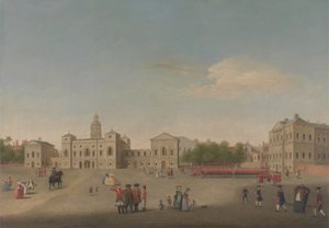 Udsigt over Horse Guards og Whitehall, ca. 1750 (olie på lærred) af Anonymous Anonymous