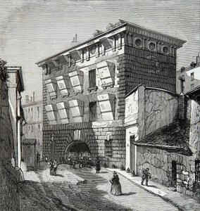 Udsigt over det tidligere fængsel i La Force, rue du roi de Sicilien i Paris i det 19. århundrede, gravering, privat samling af Anonymous Anonymous