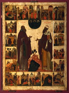Saint Cyril of White Lake og Saint Cyril of Alexandria, anden halvdel af det 16. årh. af Anonymous Russian icon painter