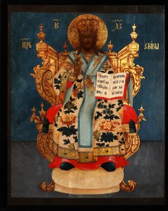 Frelseren på tronen, 1700-tallet af Anonymous Russian icon painter