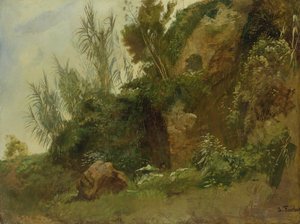 Landskabsstudie ved Baths of Caracalla af Anselm Feuerbach
