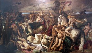 Slaget om amazonerne (anden version) af Anselm Feuerbach