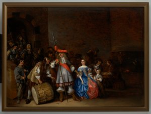 Guardroom Scene (olie på panel) af Anthonie (1601 73) Palamedesz