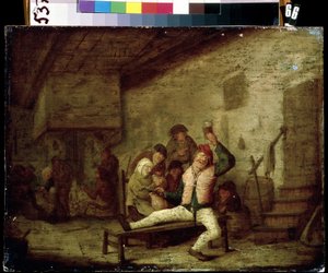 I et værtshus (I værtshuset). Maleri af Anthony Victorijns (?-1655). Olie på træ af Anthonie Victorijns