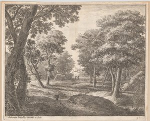 En vej gennem skoven, 1600-tallet. af Anthonie Waterloo