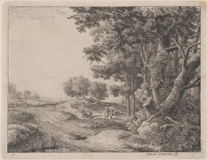 En bonde med skovl, 1600-tallet. af Anthonie Waterloo