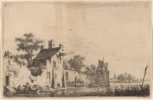 To Fiskeres Afgang af Anthonie Waterloo
