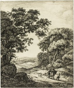 Hagars afrejse, fra seks landskabsmotiver fra Det Gamle Testamente af Anthonie Waterloo