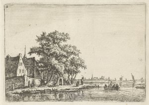 Kirke ved vandet Landskaber med figurer (serietitel) af Anthonie Waterloo
