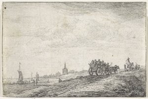 Hestevogns kystlinje Landskaber med bygninger (serietitel) af Anthonie Waterloo