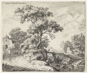 Landskab med et kapel Bakkede landskaber (serietitel) af Anthonie Waterloo