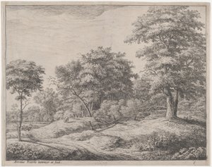 Hyrden sover på en lille bakke, 1600-tallet. af Anthonie Waterloo