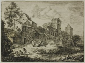 Gården foran kroen, fra Twelve Landscapes af Anthonie Waterloo