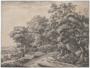 Two Men in a Hollow, 1600-tallet. af Anthonie Waterloo
