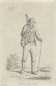 Bonde fra Ardennerne med hakke Ardennerbonde (titel på objekt) Landmænd og kvindelige landmænd fra Det Forenede Kongerige Holland (serietitel)