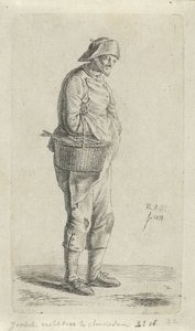 fiskehandler Jødisk fiskehandler i Amsterdam (titel på objekt) 12 studiefigurer (serietitel) af Anthonie Willem Hendrik Nolthenius de Man