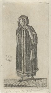 Kvinde med kappe Kortrijk Miss (titel på objekt) 12 studiefigurer (serietitel)