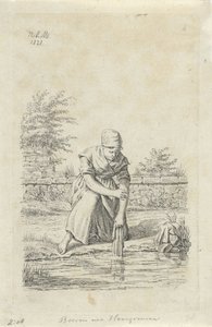 Voksende kvinde fra Hainaut Bonde fra Hainaut (titel på objekt) Landmænd og kvindelige landmænd fra Det Forenede Kongerige Holland (serietitel) af Anthonie Willem Hendrik Nolthenius de Man