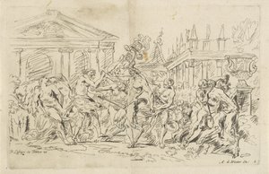 Satyr med dansende nymfer Bacchanals (serietitel) af Anthonie de Winter