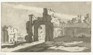 Ruinerne af den store sal i Caracalla-badene, Rom af Anthonie van den Bos