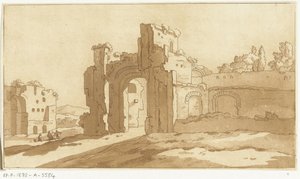 Ruinerne af den store sal i Caracalla-badene, Rom af Anthonie van den Bos