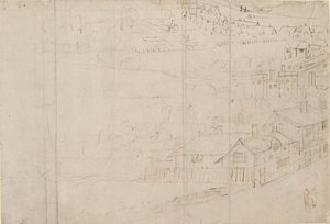 Panorama over London set fra Southwark: Bankside, 1554 af Anthonis van den Wyngaerde