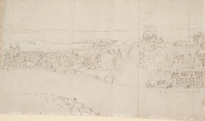 Panorama over London set fra Southwark: Durham House til Barnard