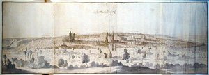 Panoramaudsigt over Bruxelles af Anthonis van den Wyngaerde