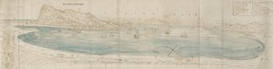 Panoramaudsigt over Gibraltar-bugten, c1567 af Anthonis van den Wyngaerde
