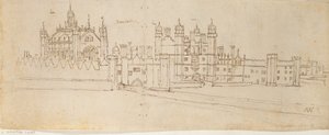 Kapellet og porthuset i Hampton Court Palace, c1550-1560 af Anthonis van den Wyngaerde