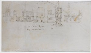 The Fountain Court, Hampton Court Palace, ca. 1544 (pen og blæk og blyant på papir) af Anthonis van den Wyngaerde