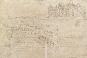 River Front of Richmond Palace og Privy Gardens, c1550