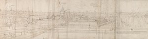 Udsigt over slottet Cantecroy nær Antwerpen og det omkringliggende landskab, 1557-58 af Anthonis van den Wyngaerde
